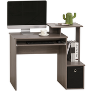 Computer Desk with Sliding Keyboard Tray Storage Drawer Shelf  Grey