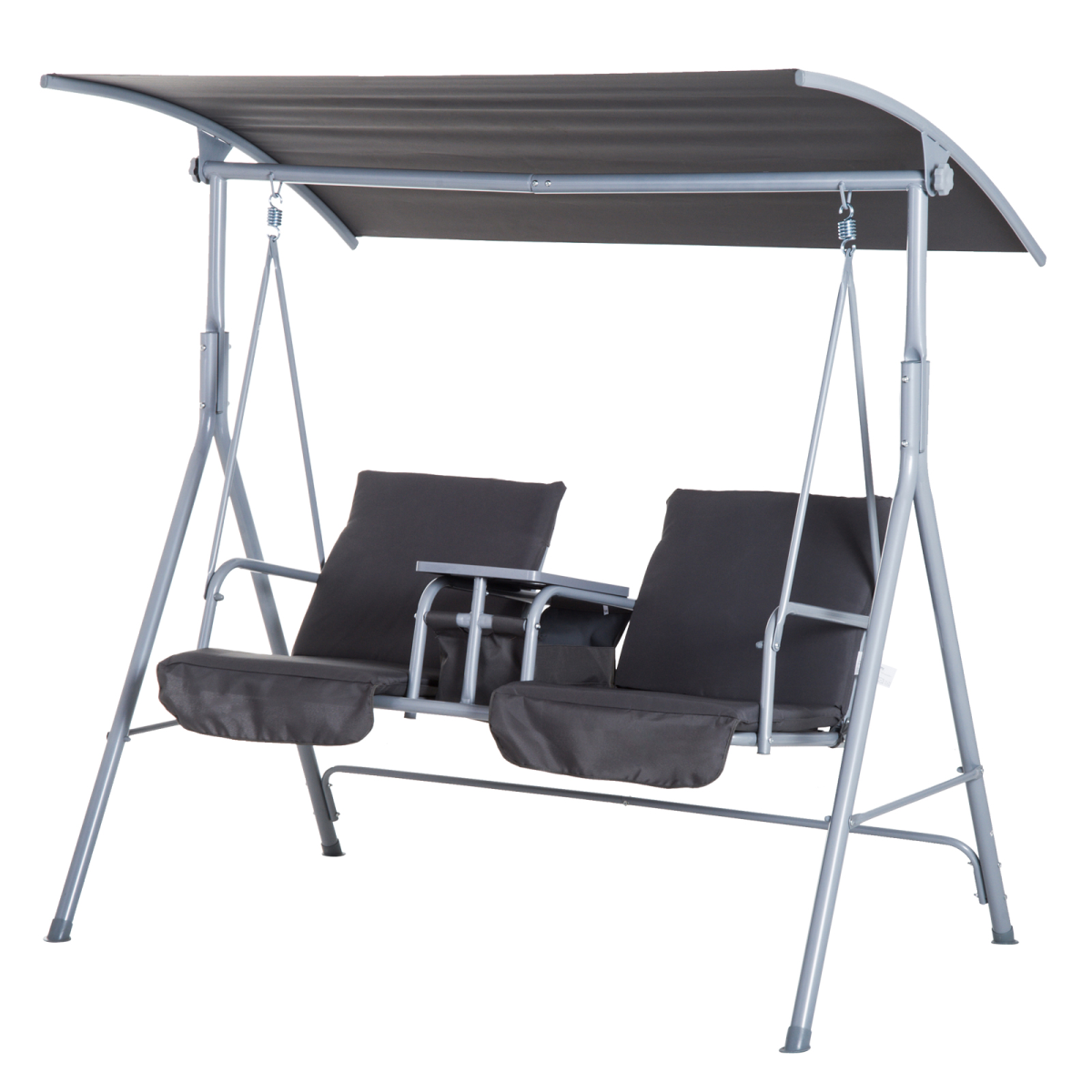 cortex-london-windsor-steel-frame-2-seater-swing-chair-table-grey