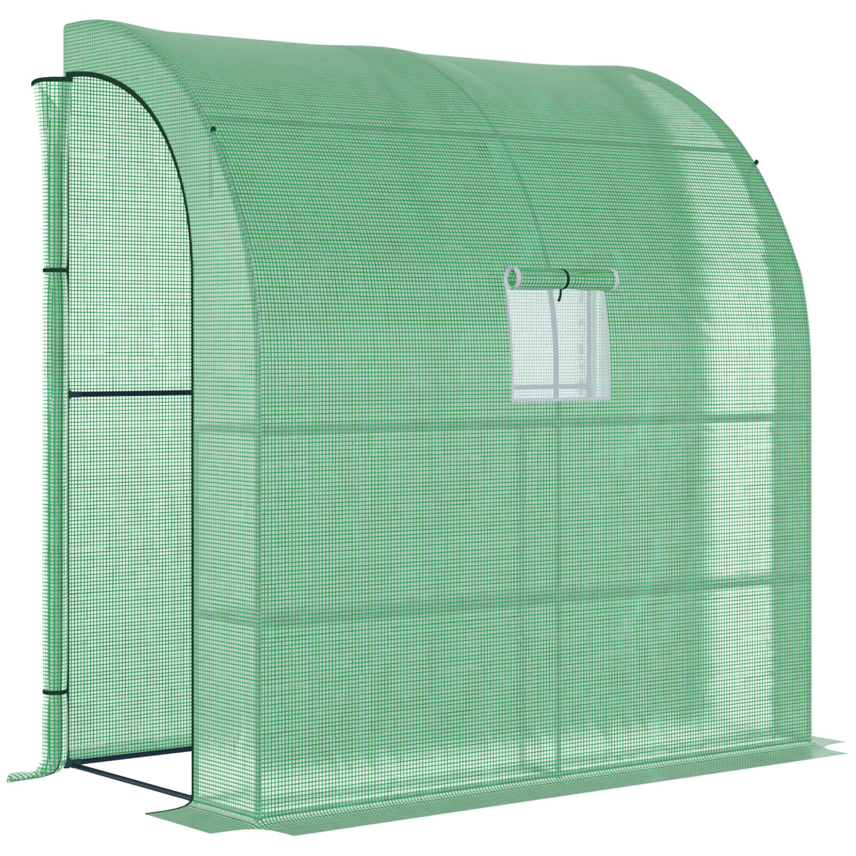 cortex-london-windsor-outsunny-walk-in-lean-to-wall-greenhouse-green-200l-100w-215hcm