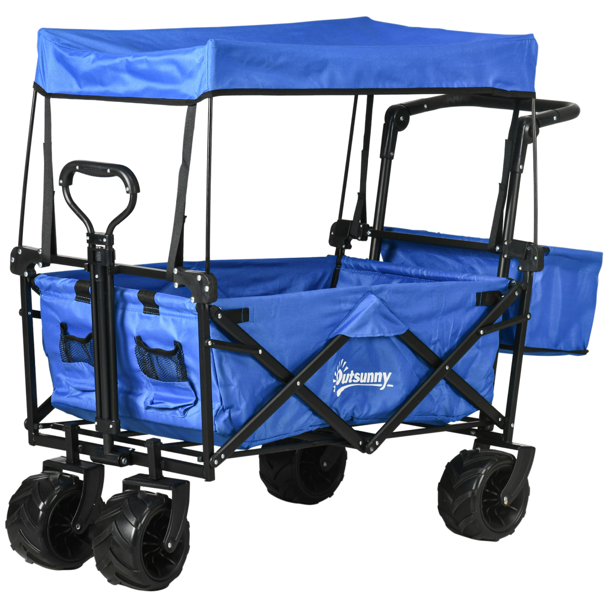 cortex-london-windsor-blue-folding-trolley-cart-with-canopy-four-wheels