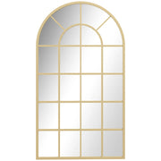 HOMCOM 110 x 65 cm Arched Decorative Wall Mirror for Bedroom Living Room, Modern Window Bathroom Mirror for Home Decor