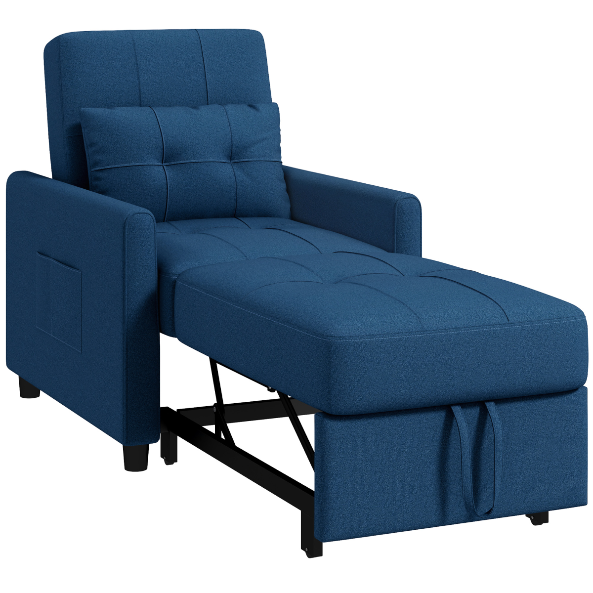 cortex-london-windsor-blue-pull-out-chair-bed-with-pillow-and-side-pockets