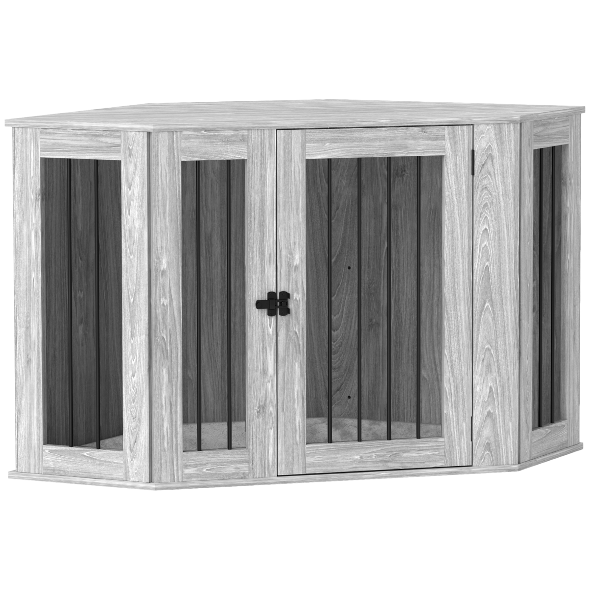 cortex-london-kensington-grey-medium-dog-crate-side-table-cushion