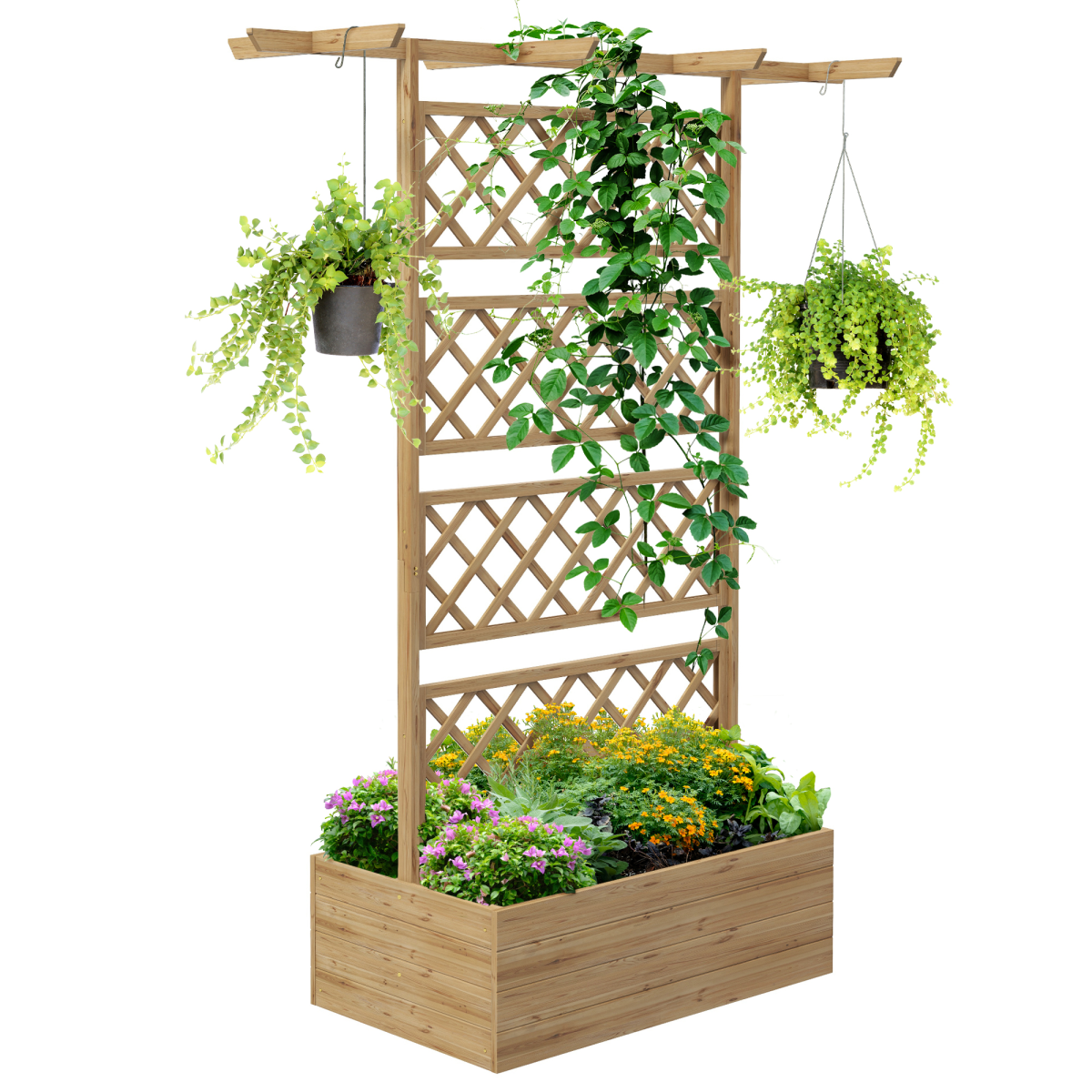 cortex-london-york-fir-wood-trellis-planter-raised-garden-bed-natural-wood-finish