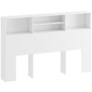 HOMCOM King-Size Headboard with Storage, Freestanding Bed Headboard with 4 Open Compartments for Bedroom, White