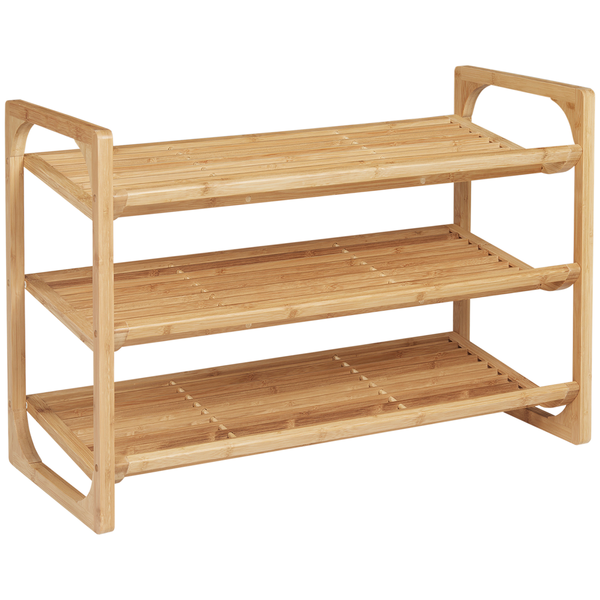 Bamboo Shoe Rack, 3-tier Shoe Storage Shelf for 9 Pair Shoes for Entryway