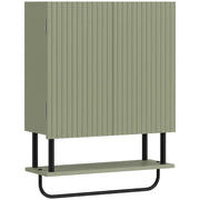 HOMCOM Bathroom Wall Cabinet Modern Space Saver Wall Mounted Cabinet Doors Storage Green