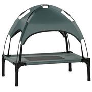 cortex-london-windsor-61cm-elevated-dog-bed-uv-canopy-grey-pawhut