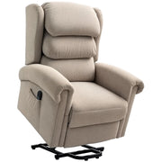 HOMCOM Velvet-Feel Electric Riser Recliner Chair - Khaki