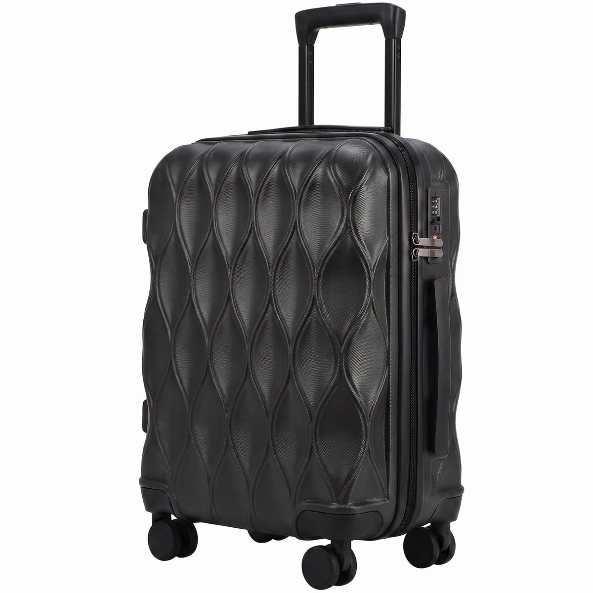 HOMCOM 20Inch Suitcase, ABS Hard Shell Carry On Luggage with TSA Lock, Spinner Wheels, Telescopic Handle, Black