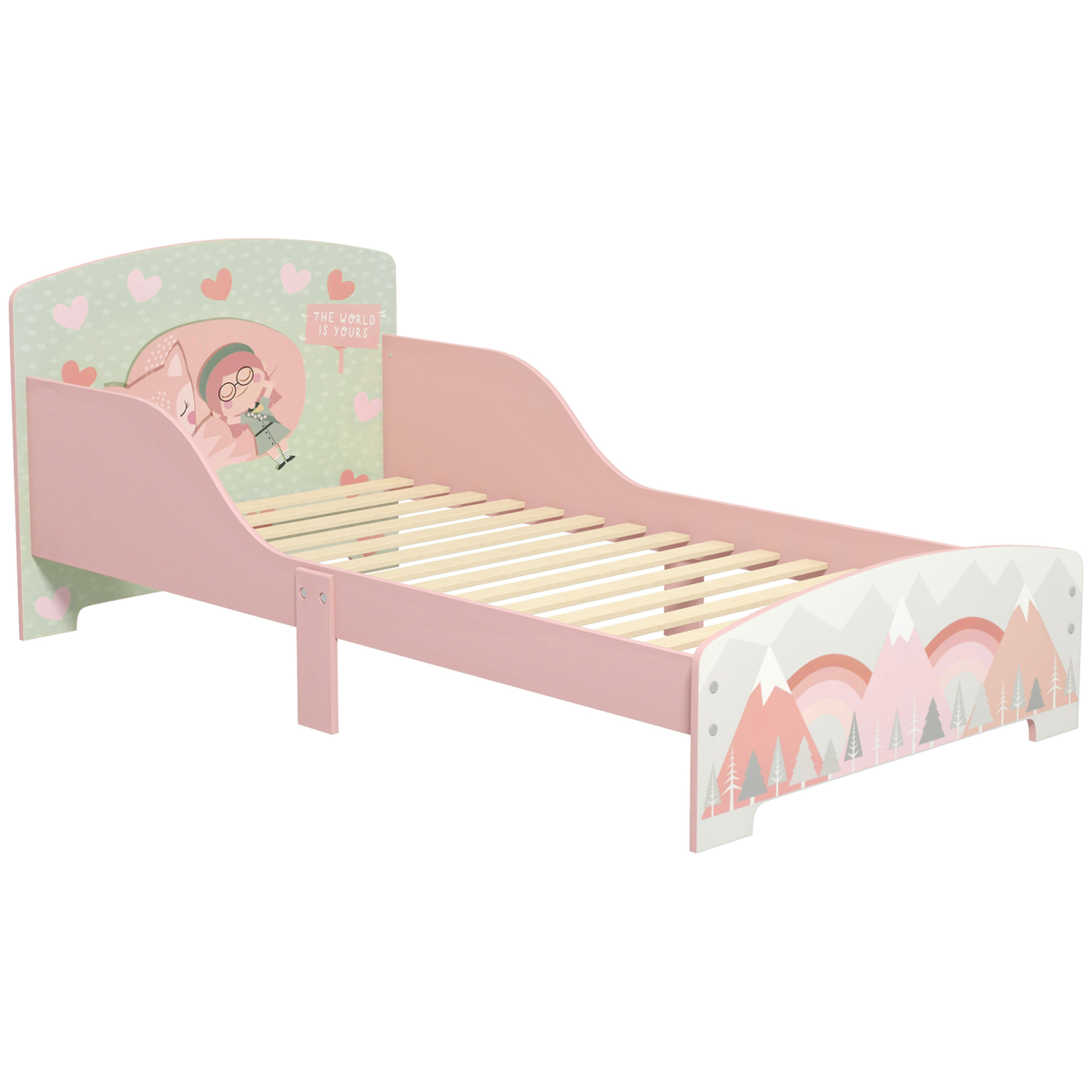cortex-london-windsor-pink-toddler-bed-frame-animal-design-ages-3-to-6