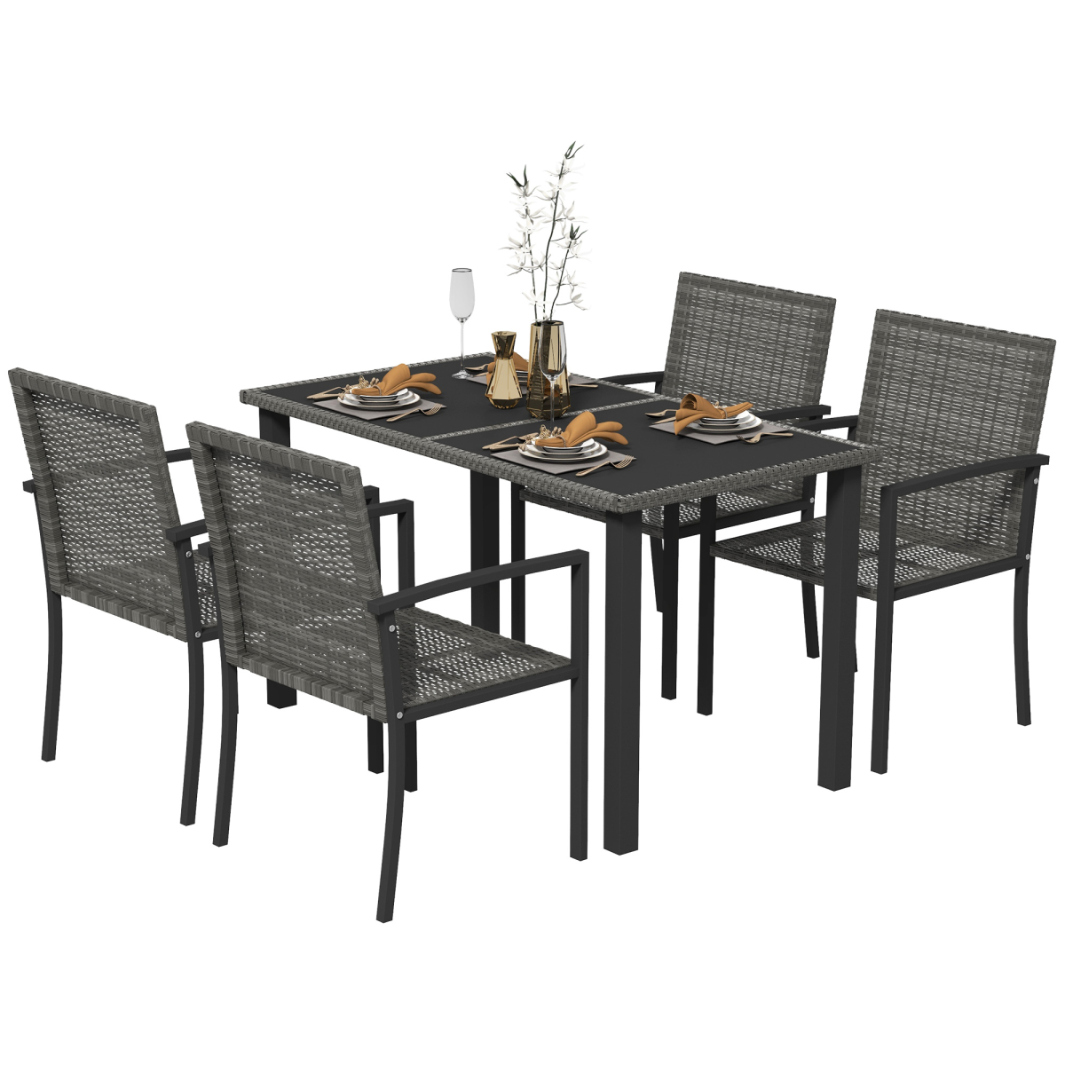 cortex-london-windsor-four-seater-rattan-garden-dining-set-grey-glass-tabletop