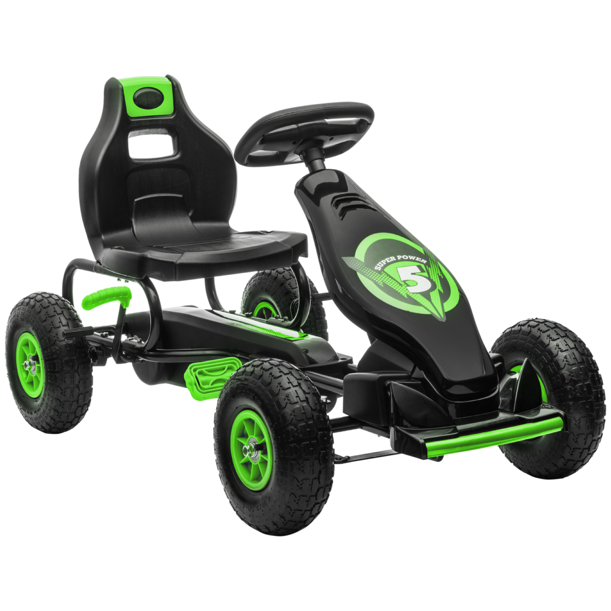 cortex-london-windsor-childrens-pedal-go-kart-green-rubber-wheels
