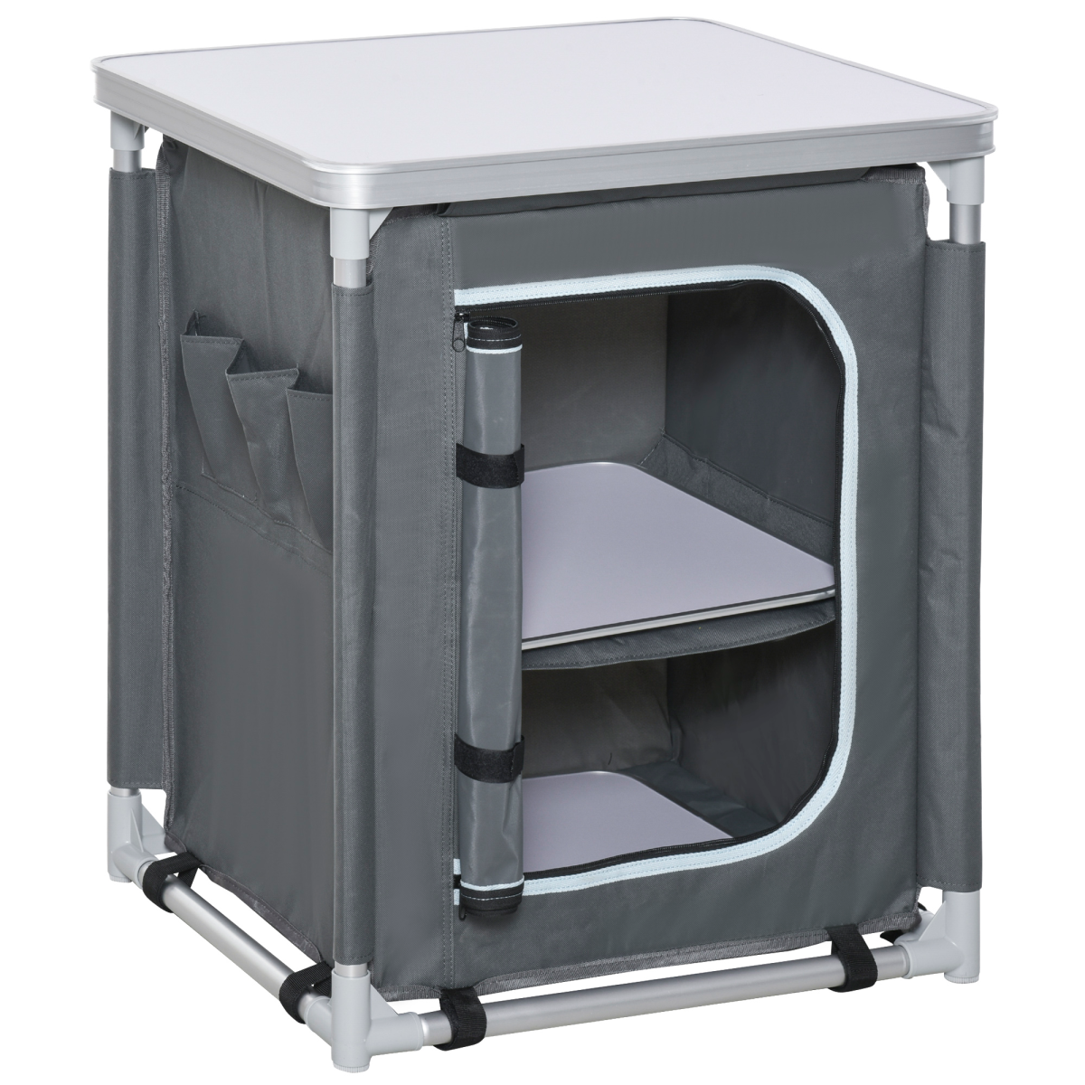 cortex-london-windsor-outdoor-camping-kitchen-station-aluminium-mdf-two-shelf