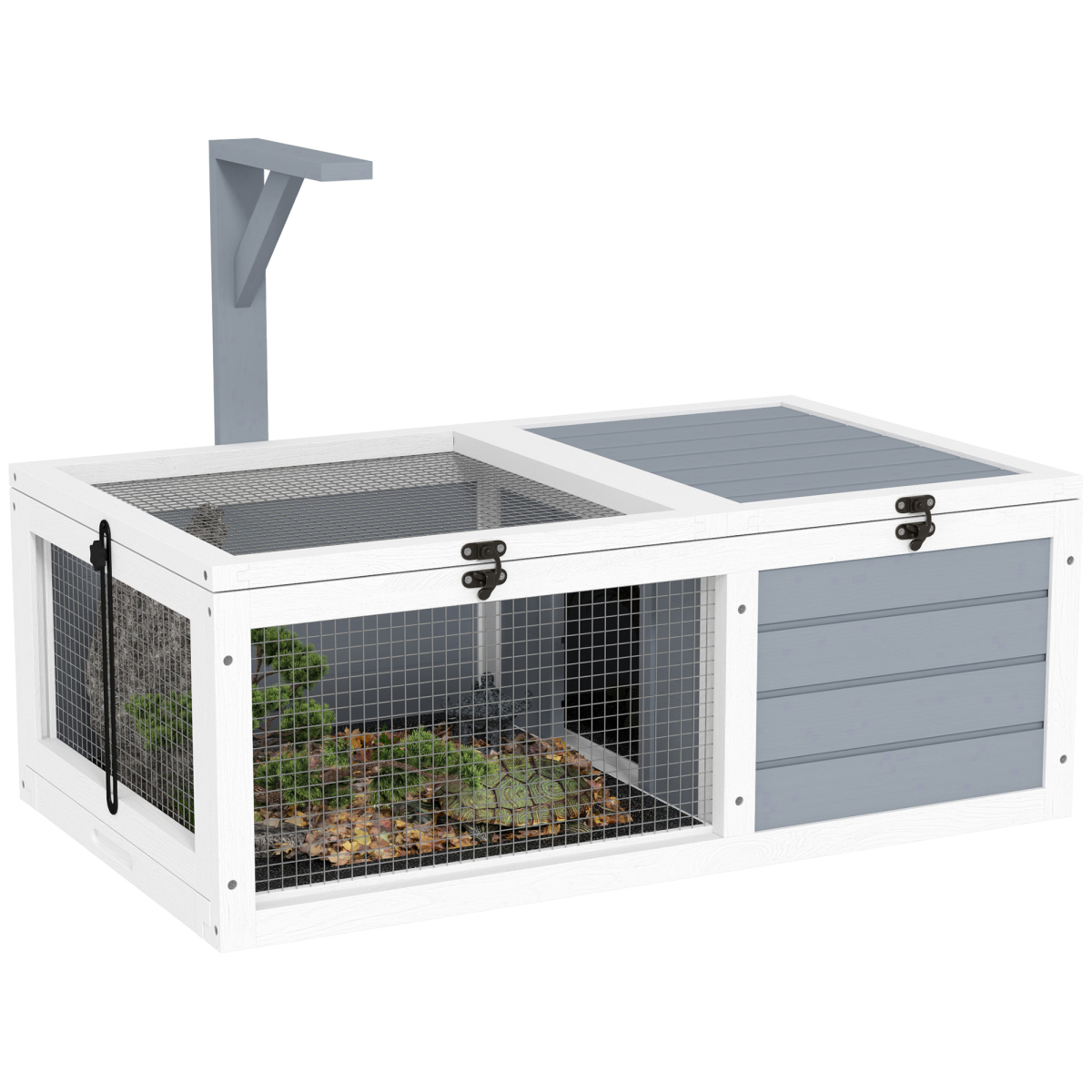 cortex-london-windsor-tortoise-enclosure-with-run-lamp-holder-white-light-grey