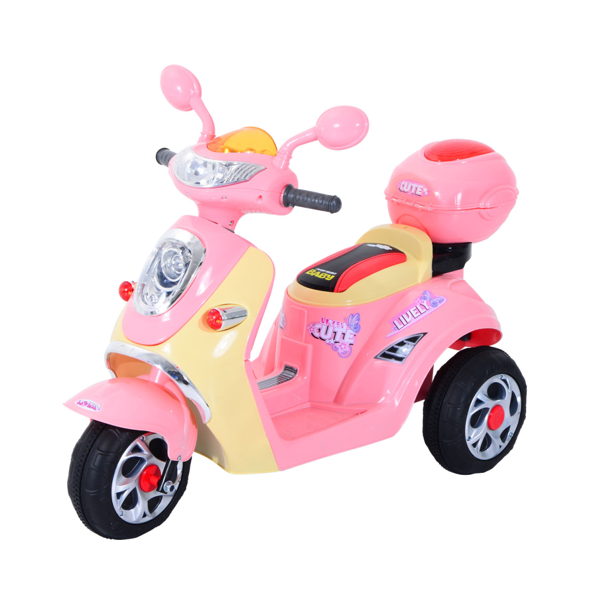 cortex-london-windsor-pink-kids-electric-ride-on-motorbike-tricycle