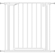 PawHut Baby Gate, Pet Safety Gate Pressure Fit, 76-81cm Wide with Two-Way Open, One-Hand Opening