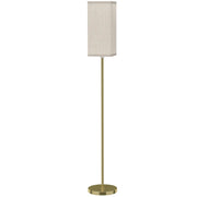 HOMCOM Floor Lamp, Modern Standing Lamp with Linen Shade and Foot Switch, Tall Lamps for Bedroom, Bulb not Included, Gold Tone