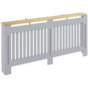 HOMCOM Slatted Radiator Cover, Painted Cabinet with Line Grill Design, 172W × 19D × 81H cm, Grey