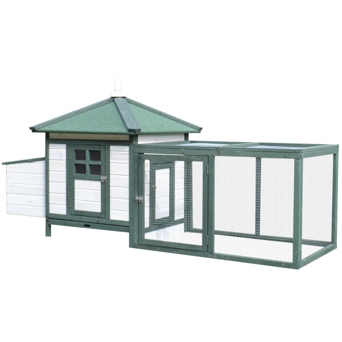 cortex-london-windsor-green-wooden-chicken-coop-nesting-box-outdoor-run