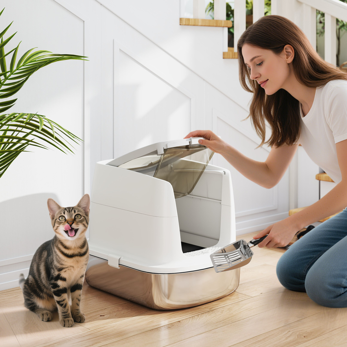 cortex-london-windsor-stainless-steel-cat-litter-box-white-front-entry-top-exit
