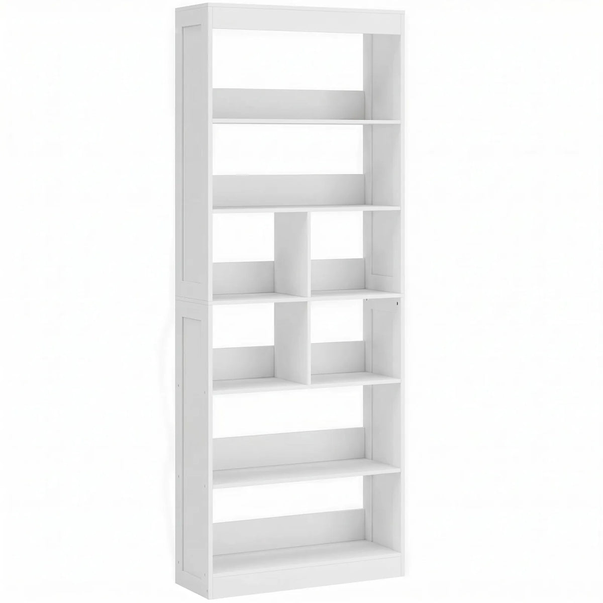 HOMCOM Bookcase, 6-Tier Bookshelf with Open Storage Shelves, Cubes, 180 cm Tall Display Shelf with Anti-Tipping Design, White