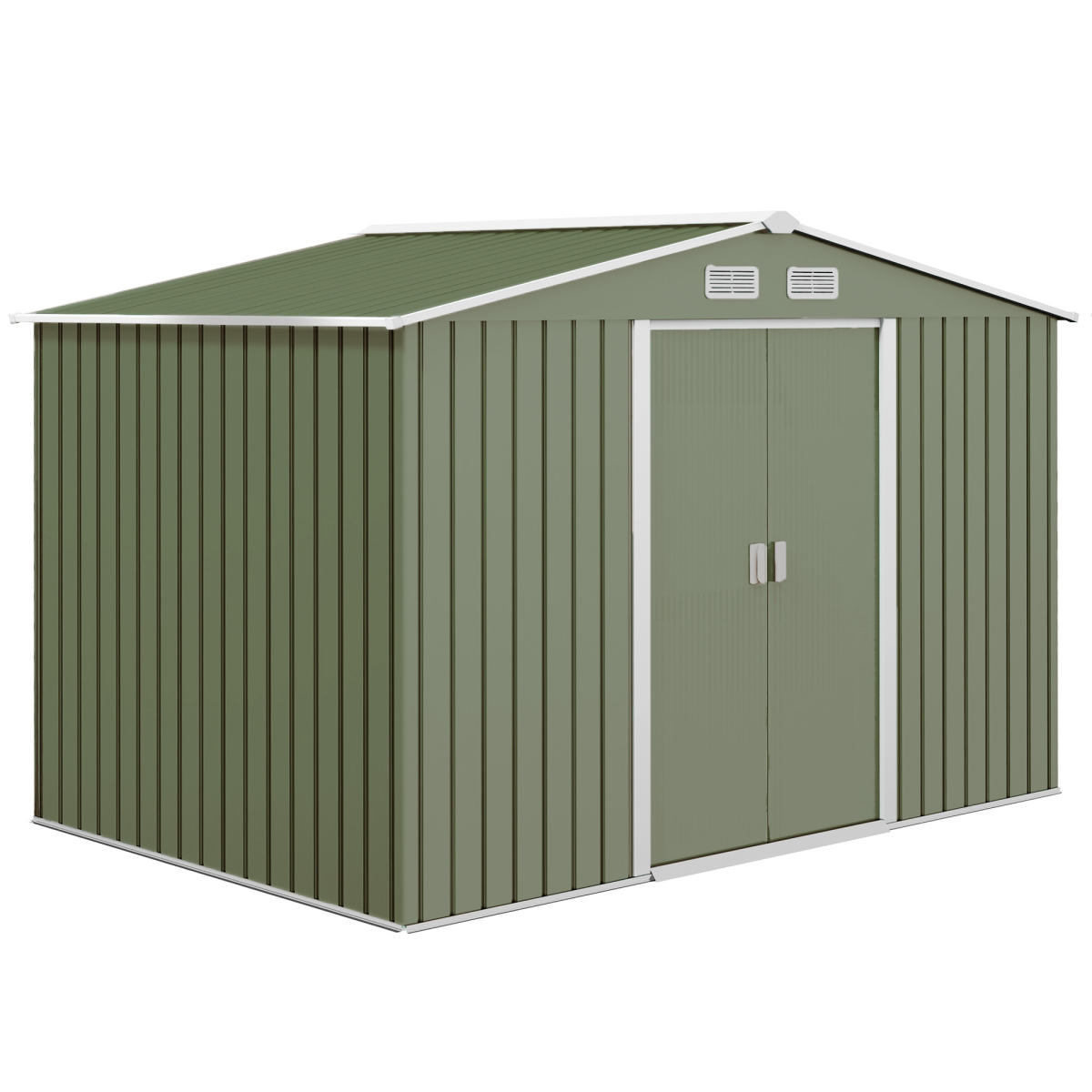 cortex-london-windsor-green-metal-garden-storage-shed-9-x-6ft-sliding-double-doors