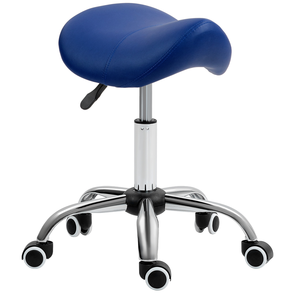 cortex-london-windsor-dark-blue-pu-leather-adjustable-saddle-stool-homcom