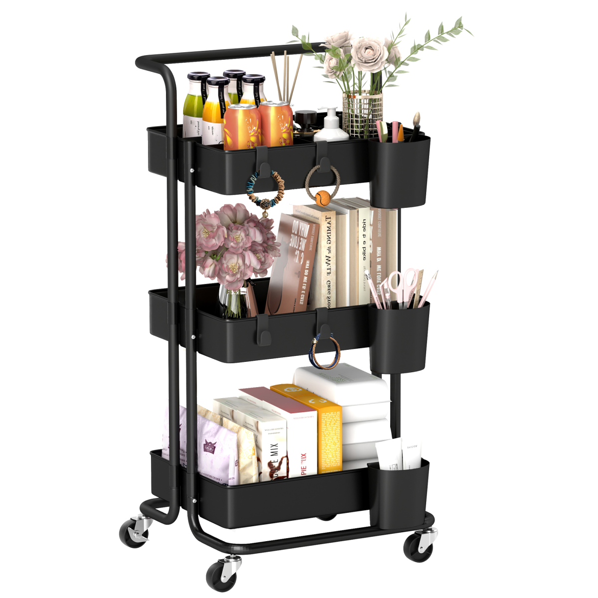 cortex-london-kensington-three-tier-utility-trolley-black-mesh-baskets