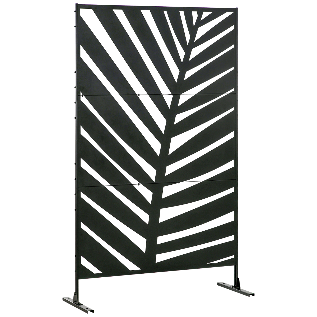 cortex-london-windsor-banana-leaf-outdoor-privacy-screen-black-steel-three-panel