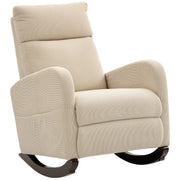 HOMCOM Corduroy Rocking Armchair - Beige