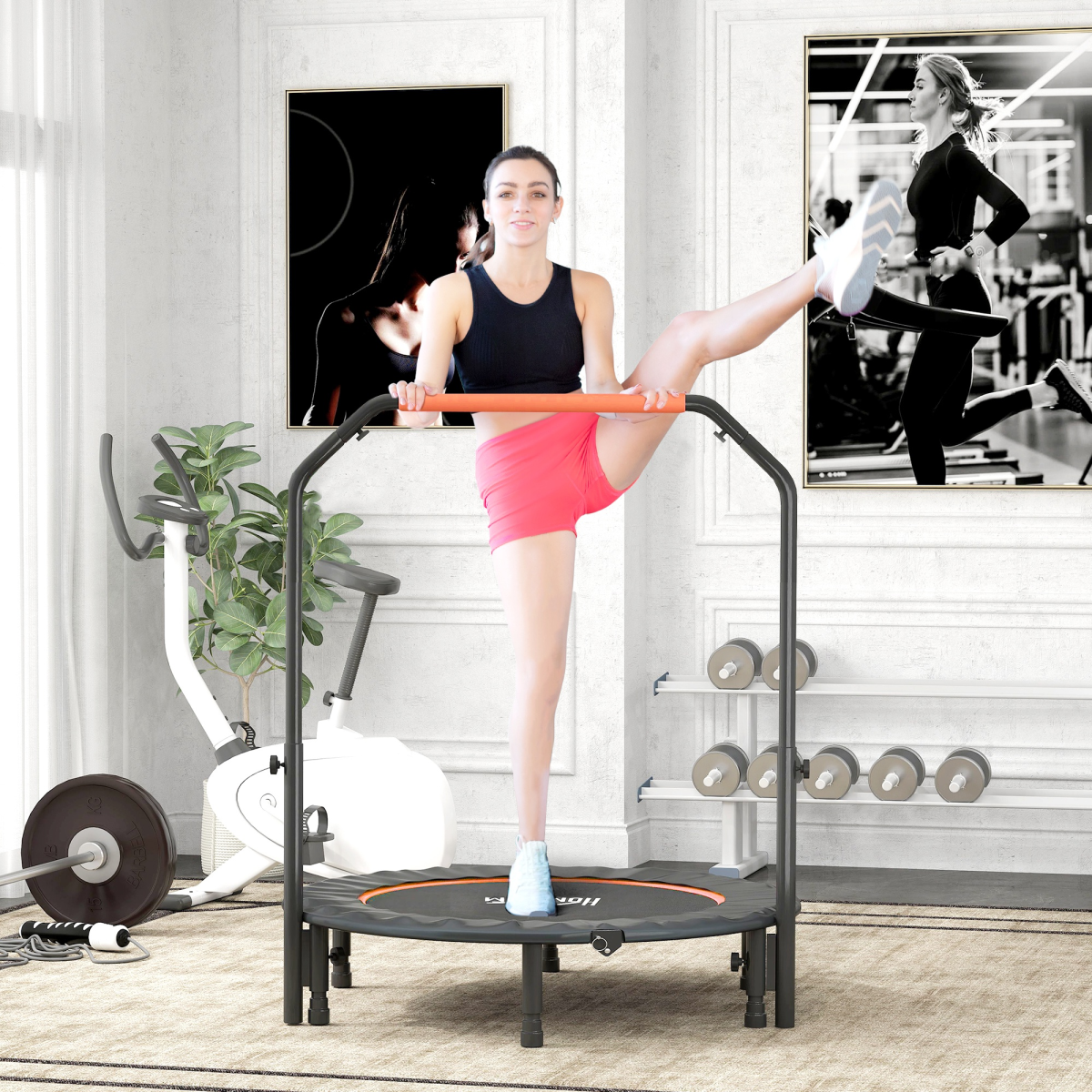cortex-london-windsor-fitness-trampoline-pink-adjustable-handlebar