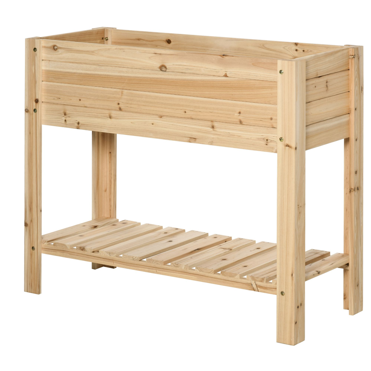 cortex-london-kensington-wooden-raised-planter-100x40x84cm-solid-fir-wood-natural-finish
