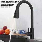 360° Kitchen Sink Mixer Taps Pull Out Spout Spray Single Lever Modern Mono Tap-black