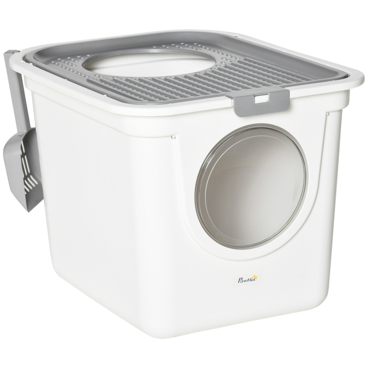 cortex-london-windsor-white-cat-litter-tray-front-entrance-top-exit