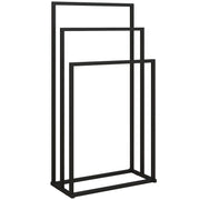 HOMCOM Freestanding Towel Rack, Steel Towel Rail Holder with 3 Bars, Black