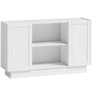 HOMCOM Sideboard Buffet Cabinet, 133 cm Storage Cabinet with 2 Open Shelves, 2 Cupboards and Soft Close Doors, White