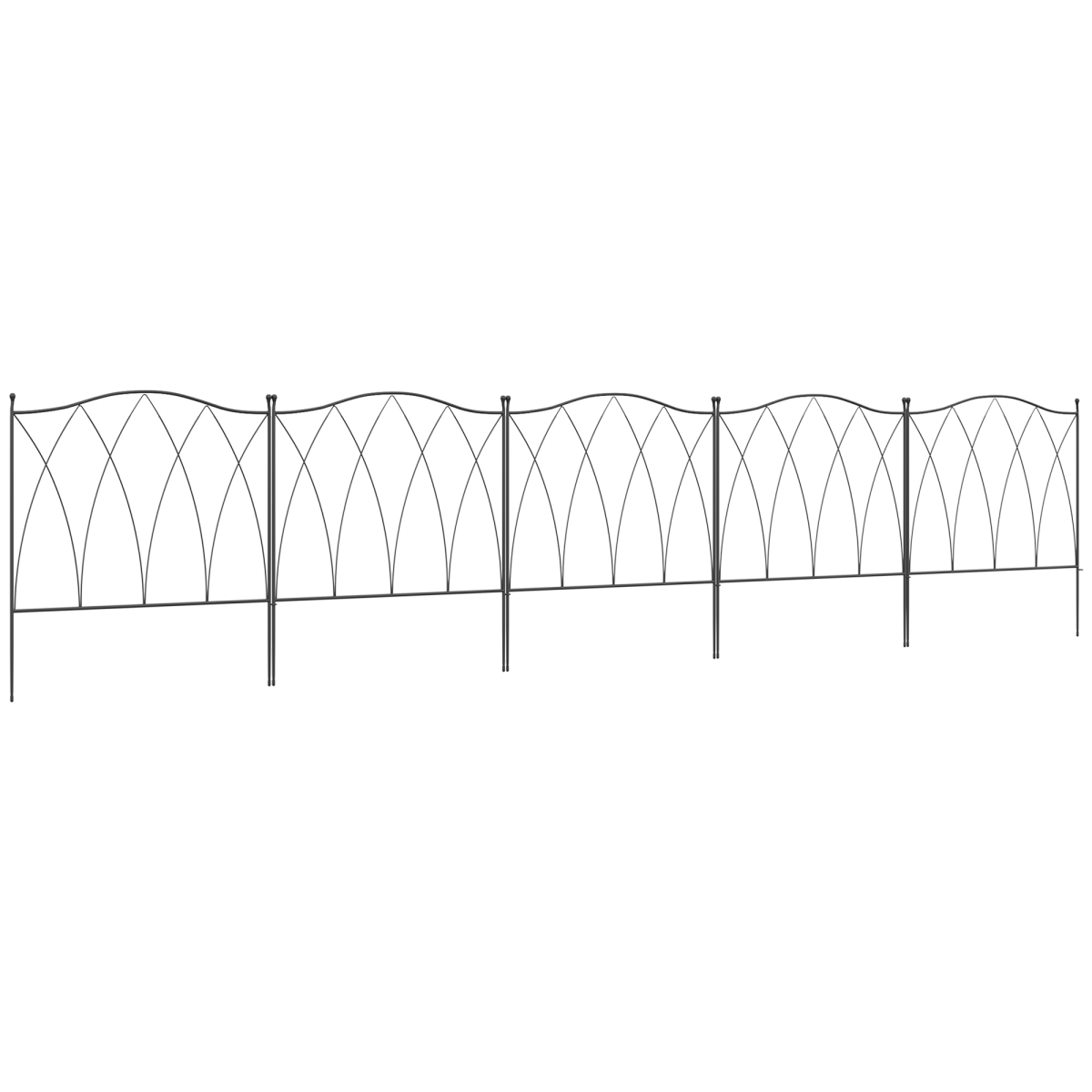cortex-london-windsor-five-piece-decorative-metal-garden-border-edging-black