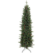 HOMCOM Slim Gracious Pine Xmas Tree, 6ft/180cm Artificial Christmas Tree with 688 Branch Tips, Foldable Steel Stand, Green