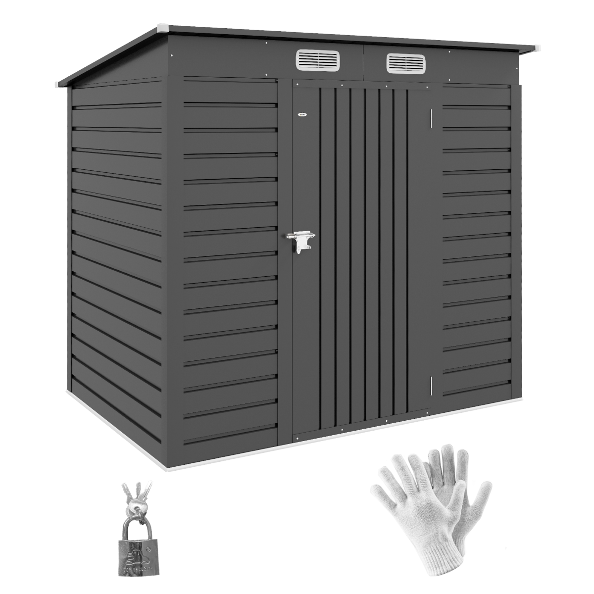 cortex-london-windsor-galvanised-steel-garden-shed-grey-lockable-door