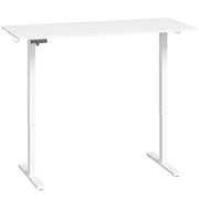 HOMCOM Standing Desk Memory Control Height Adjustable Desk 2 Cable Holes LED Display Sit Stand Desk White