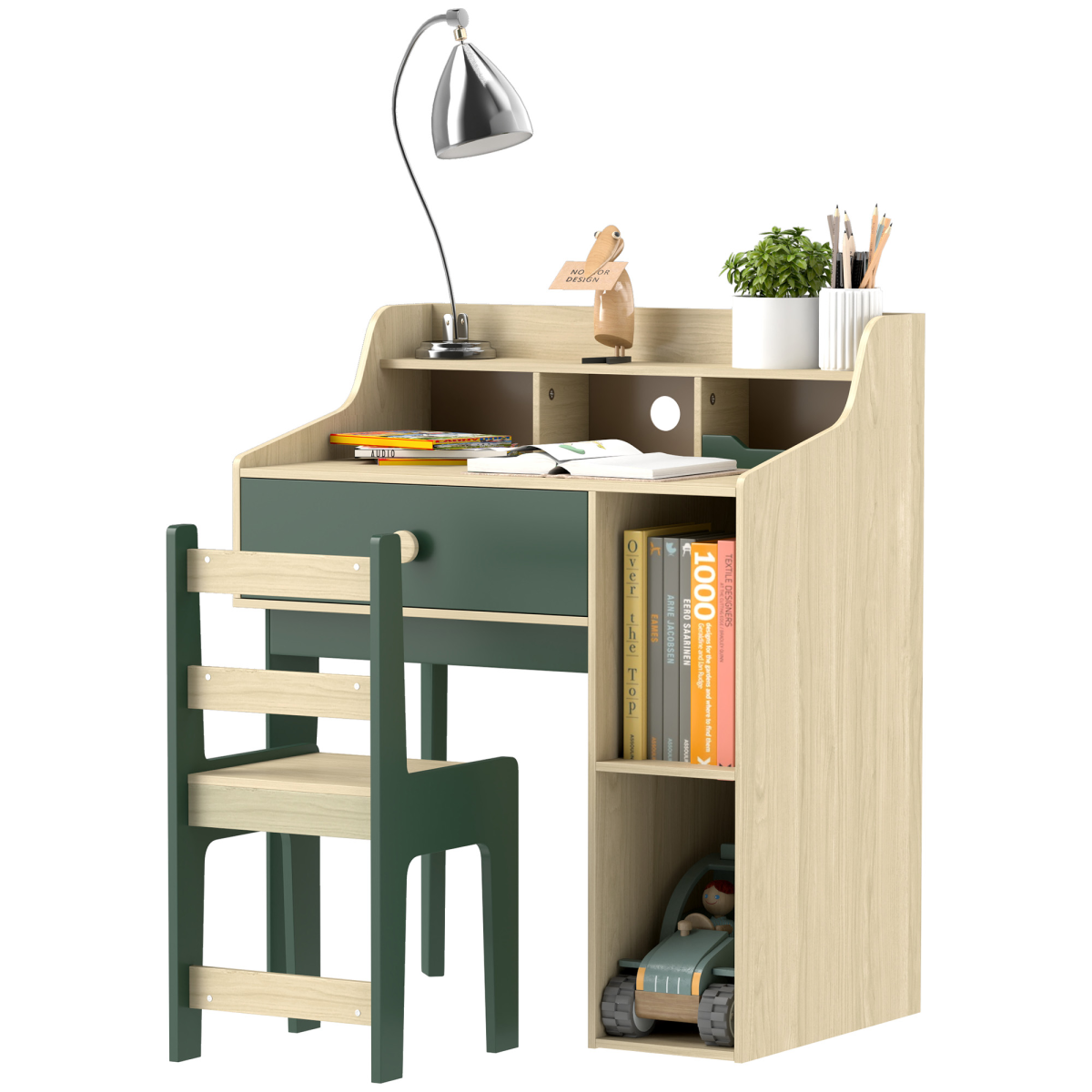 cortex-london-windsor-kids-desk-and-chair-set-with-storage-green-mdf