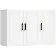 HOMCOM Bathroom Wall Cabinet, Wall Mounted Bathroom Cabinet, Over the Toilet Space Saver with Adjustable Shelves, White