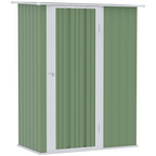 Garden Storage Shed, Sloped Roof, Lockable Door Green, 142x84x189cm