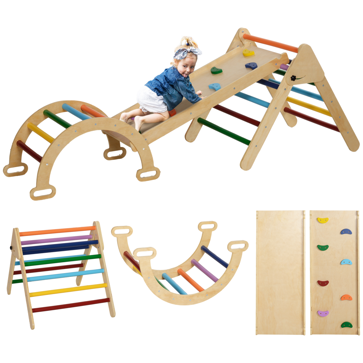 cortex-london-windsor-5-in-1-toddler-climbing-frame-ramp-arch-multicolour