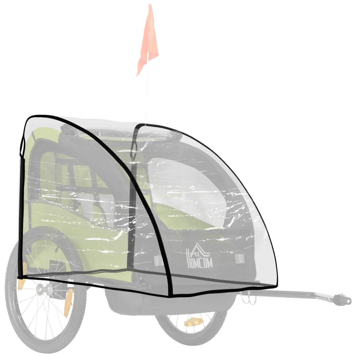 HOMCOM Baby Bike Trailer Cover, Bicycle Trailer Storage Cover Anti Dust Rain