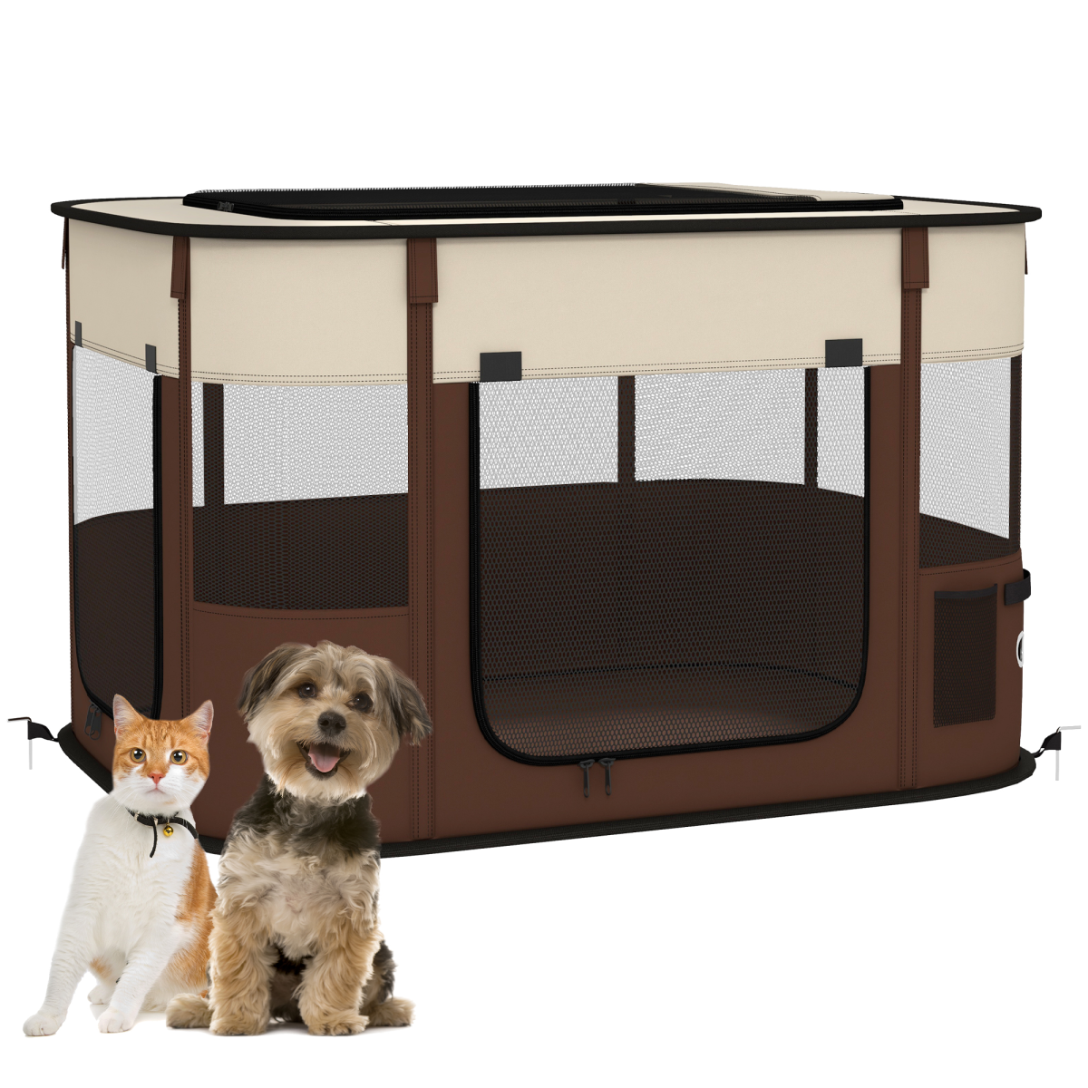 cortex-london-york-portable-pet-pen-for-puppies-rabbits-kittens-guinea-pigs-brown