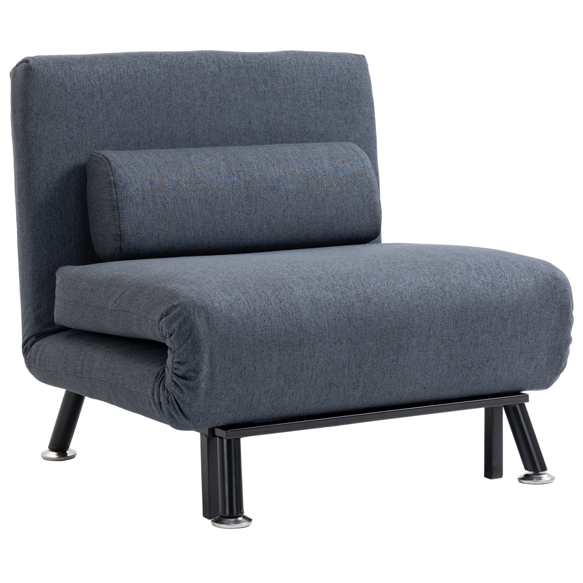 cortex-london-windsor-faux-suede-five-position-futon-single-sofa-bed-black