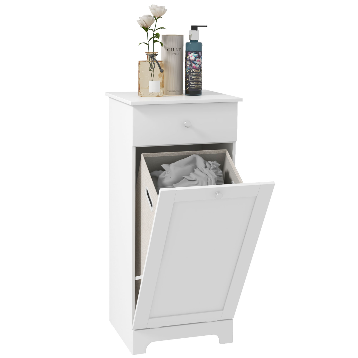 cortex-london-windsor-white-bathroom-laundry-cabinet-hamper-drawer