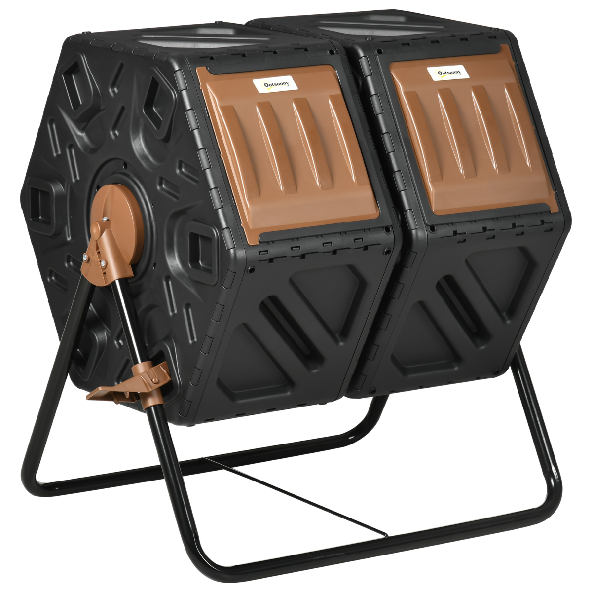 cortex-london-york-130l-dual-chamber-rotating-compost-bin-dark-brown-black